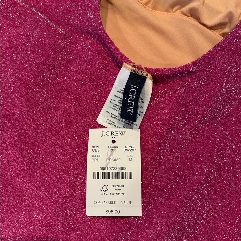 J Crew Sparkling Pink One-Piece Swimsuit, Size M - Picture 4 of 5